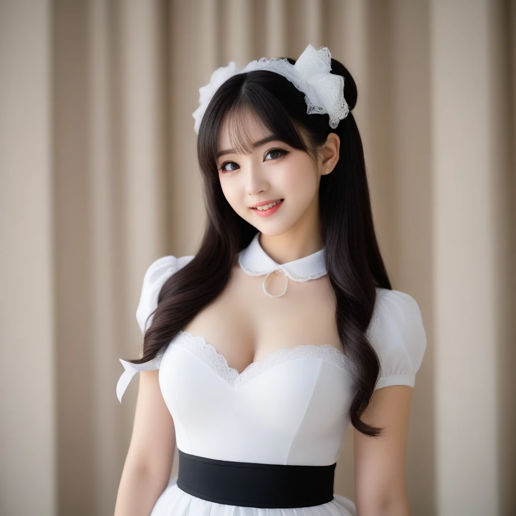 8K, Ultra-high resolution, Highest quality, masterpiece, 三分割法によるphotograph,Surreal, photograph, 1 girl, (16 years old:1.3), pretty girl, Cute face, Beautiful eyes in every detail, 細かくdetailedに,masterpiece,, One Girl:1.2, Japan Female Announcer,Young Wife,whole body、Black Hair、well-groomed eyebrows,Slutty Lip Makeup,1 Woman Standing, ,((White bondage and white gothic lolita)),Pencil Skirt、Black Stockings,Black high heels,Cute gestures、so beautiful,A carefree smile,Healing the heart,blunt bangs,Looking at the audience、beauty,Long neck、Laugh a little、Please close your mouth and laugh、(((Ideal body type))),A-cup small breasts :2,、Portraiture:2、Perfect Anatomy、鮮明なdetailed、detailed、Surreal、Light and shadow,Strong light