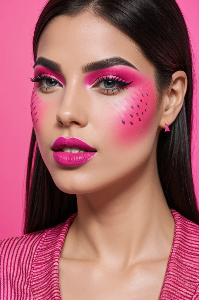 Lips in bold colors and fun patterns (stripes, points, degraded). Con el labial Cyzone studiolook color Raspberry