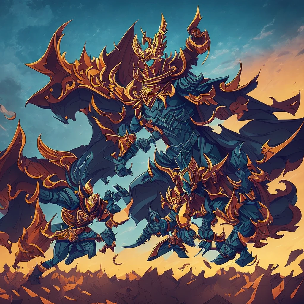 Create a 2D gaming Logo of The Darkest Knights 