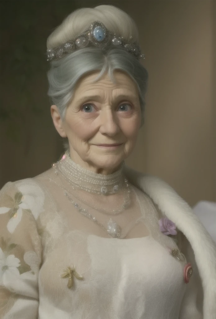 Women , He is 97 years old and has wrinkles on his forehead......., super old lady ,