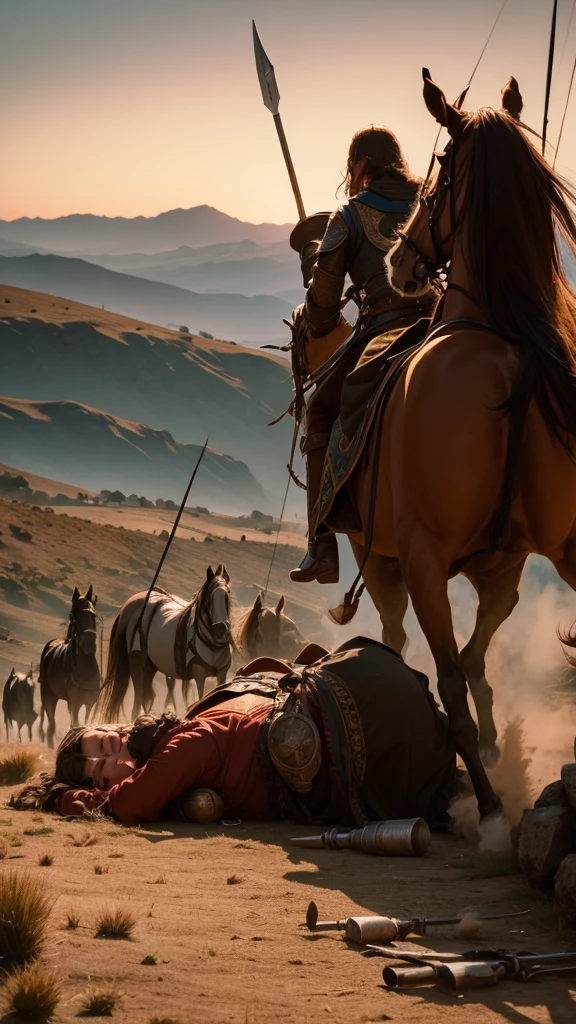 25 soldiers from the Kingdom of Caradia with horses and complete weapons such as swords and spears macred 80 caravans from the Kingdom of Arbania, many casualties fell on the caravan side