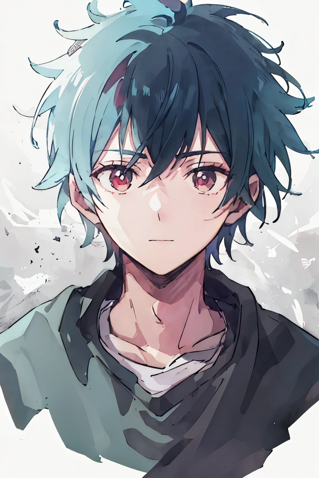 ((best qualityer)), ((work of art)), (detailded), vampire boy with white hair and red eyes
