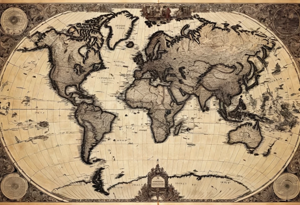 world map,modern