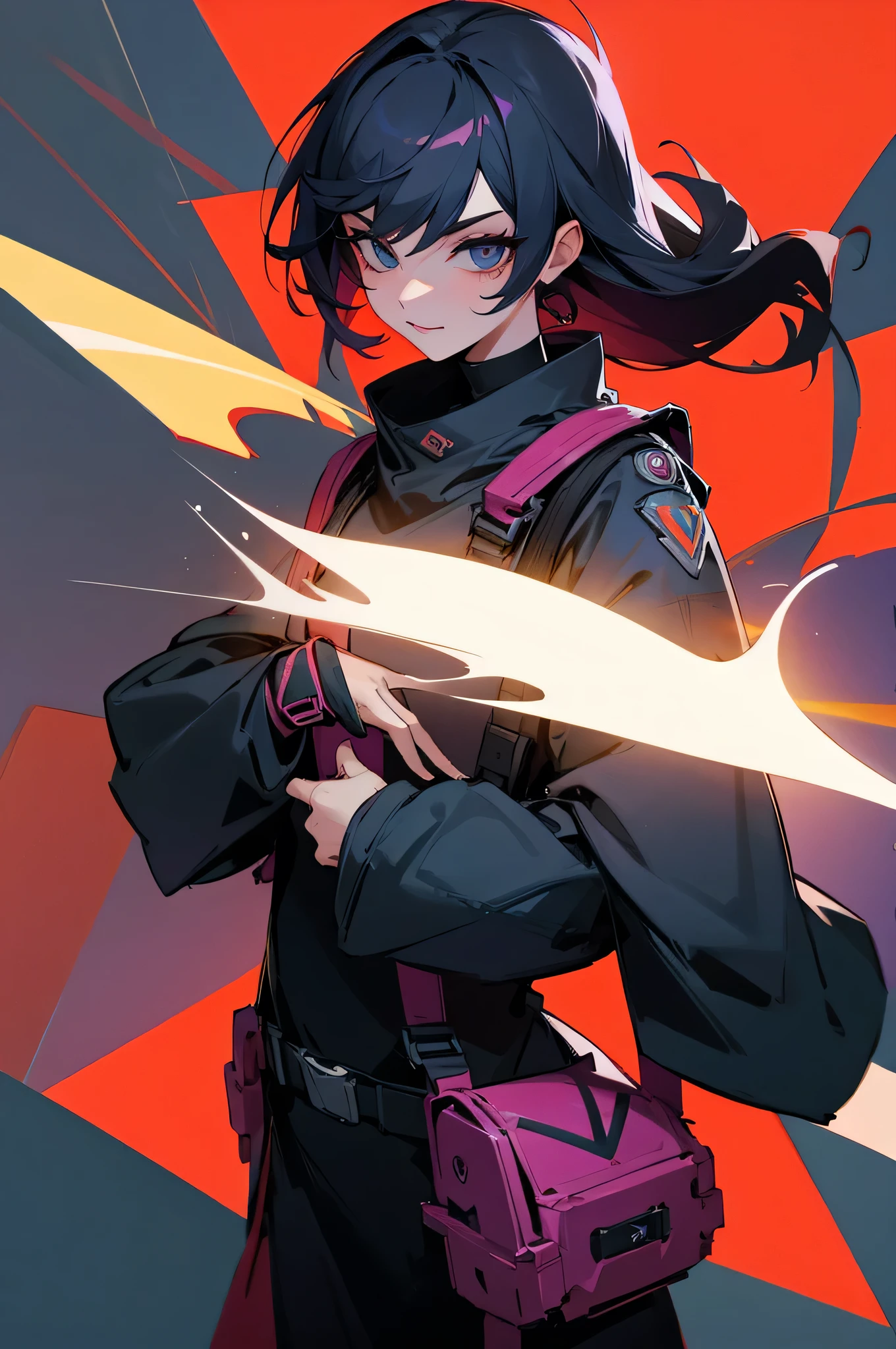 Female ,Villain background,Backpack