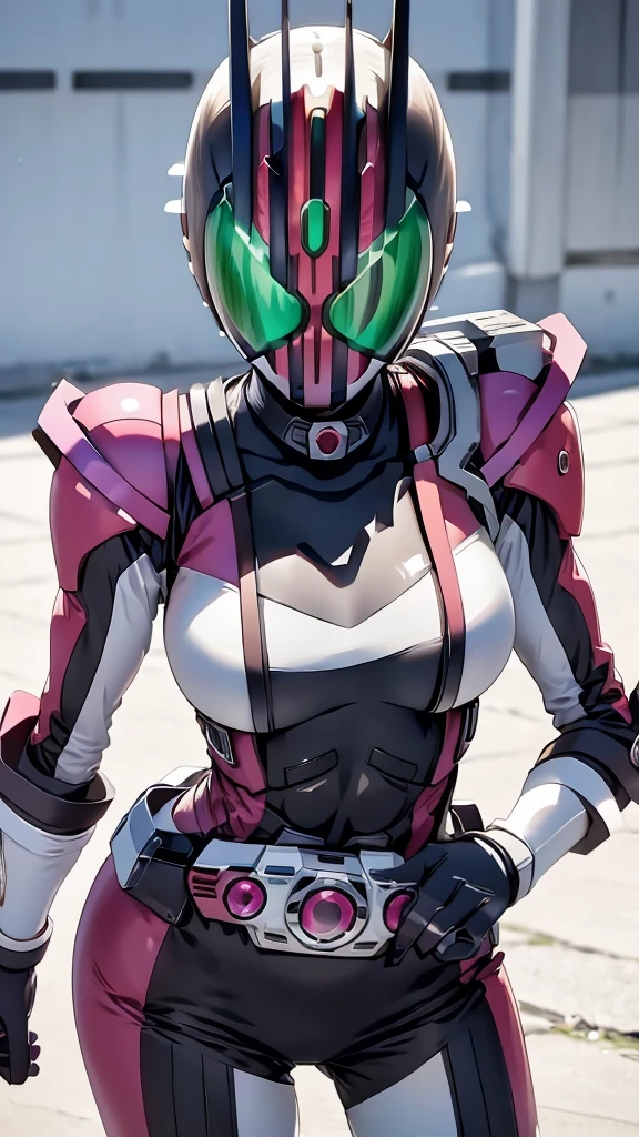 standing , full body , toe、Kamen Rider Decade、Female body type、Simple and white background、Large Breasts、high resolution、Masterpiece。