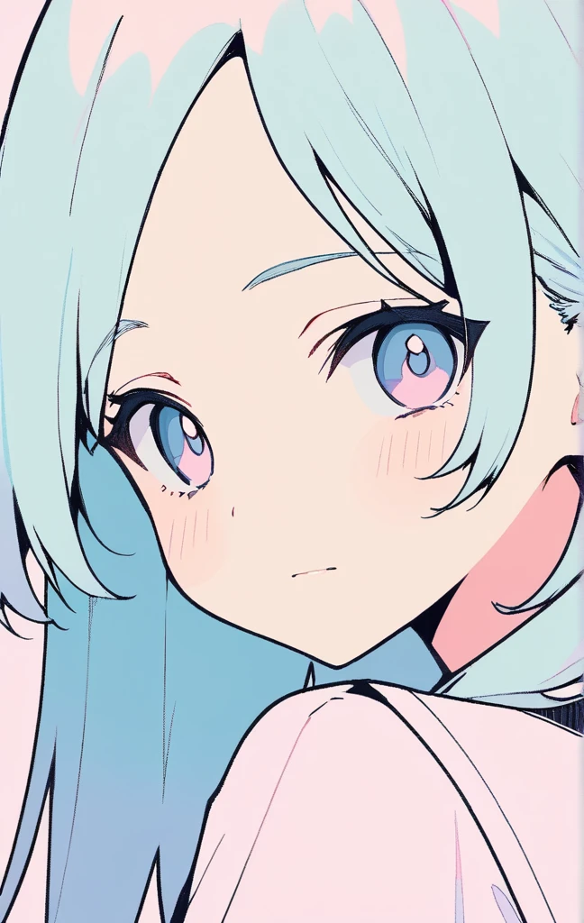 pastel colors, lineart, jaggy lines, 1girl, portrait, best quality, masterpiece, oldest
