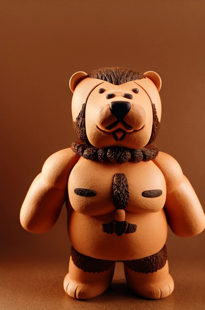 A toy figure, a bear sexy guy, muscle, nice face, muscle, lumberjack, big chest, sexy