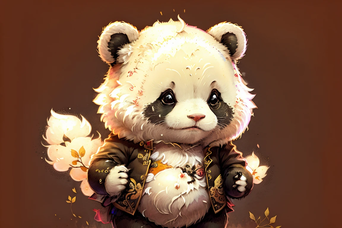 Illustration of a cute panda standing A pointer in his hand