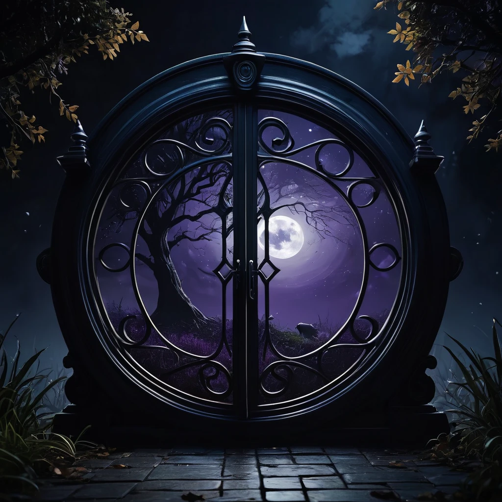 Create a Mystery of the Night logo, make sure it captures a dark and mysterious atmosphere that evokes tension. The design must reflect a nighttime atmosphere full of horror and mystery stories, by utilizing a color palette such as dark blue, black or purple that is in harmony with the deep night atmosphere. The logo should be modern yet clear, incorporating symbols or icons that depict elements of a suspenseful story. nice layout, realistic, mysterious, mystical, 3D, 8K)