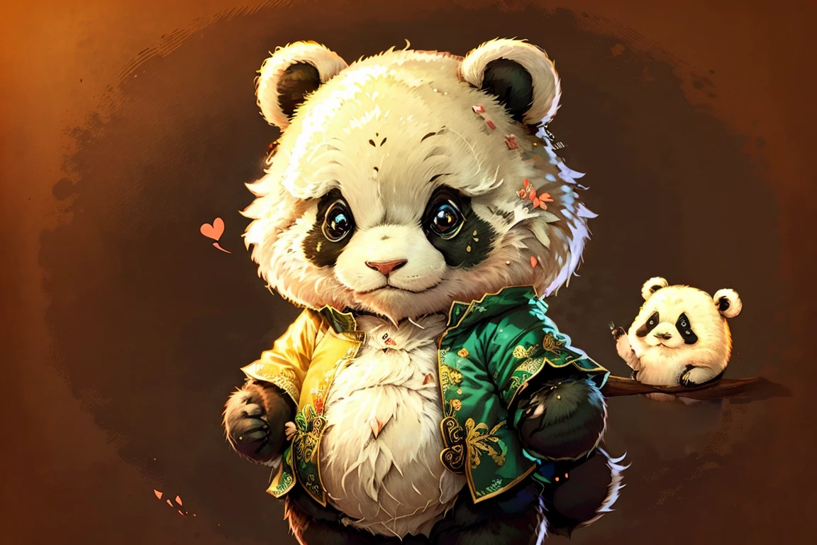 Cute panda standing　A pointer in his hand　An illustration　