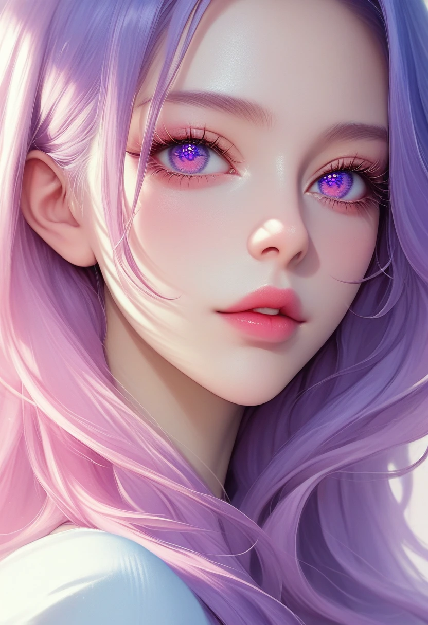 a anime girl with long hair and purple eyes, colorized photo by Rei Kamoi, trending on pixiv, remodernism, official art, ultra detailed, anime, beautiful detailed eyes, beautiful detailed lips, extremely detailed face, long eyelashes, portrait, digital painting, vibrant colors, warm lighting, cinematic composition, photorealistic, high quality, masterpiece, hyper detailed, 8k, best quality