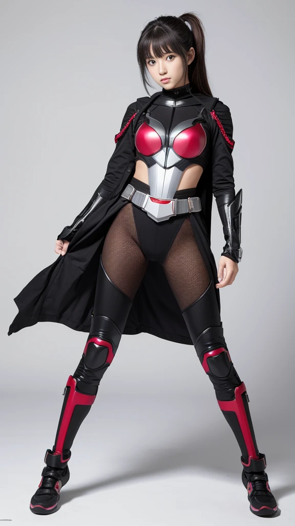 standing , full body , toe、Kamen Rider Decade、Female body type、Wide-angle lens、Full body portrait、Simple white background、high resolution、Masterpiece。