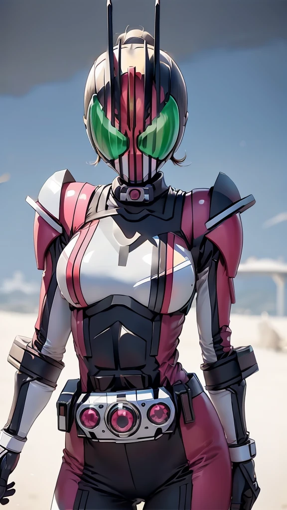 standing , full body , toe、Kamen Rider Decade、Female body type、Simple and white background、Large Breasts、high resolution、Masterpiece。
