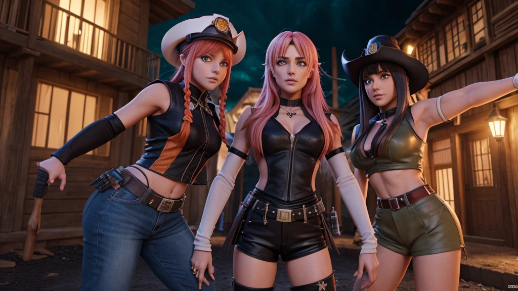 3D Anime, Bade power control in village people, people was scared,bad power samthing witches, goblins, high quality, high resolution,8k details including 