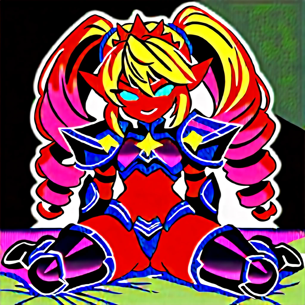  Lancer Artoria body (Alexis Texas Face), elegant adult female, blonde, green eyes (yellow eyelashes) crown, turtleneck, full body sitting on a bench, showing ass to me, RED breastplate, RED skin (1SologirlRED skin:1.2), looking at viewer, shiny, armor, thigh highs, high boots, pauldrons shoulder armor, faulds, poleyn, RED gloves gauntlets, rerebrace, RED military armored boots, yordle muscular lean platinum blonde long twin tails hairstyle at the bedroom lustful smirking smile face red blushed, blush, strong abs, female body builder, tiara, twin drills hair, (masterpiece, best quality, ultra detailed, best shadow)