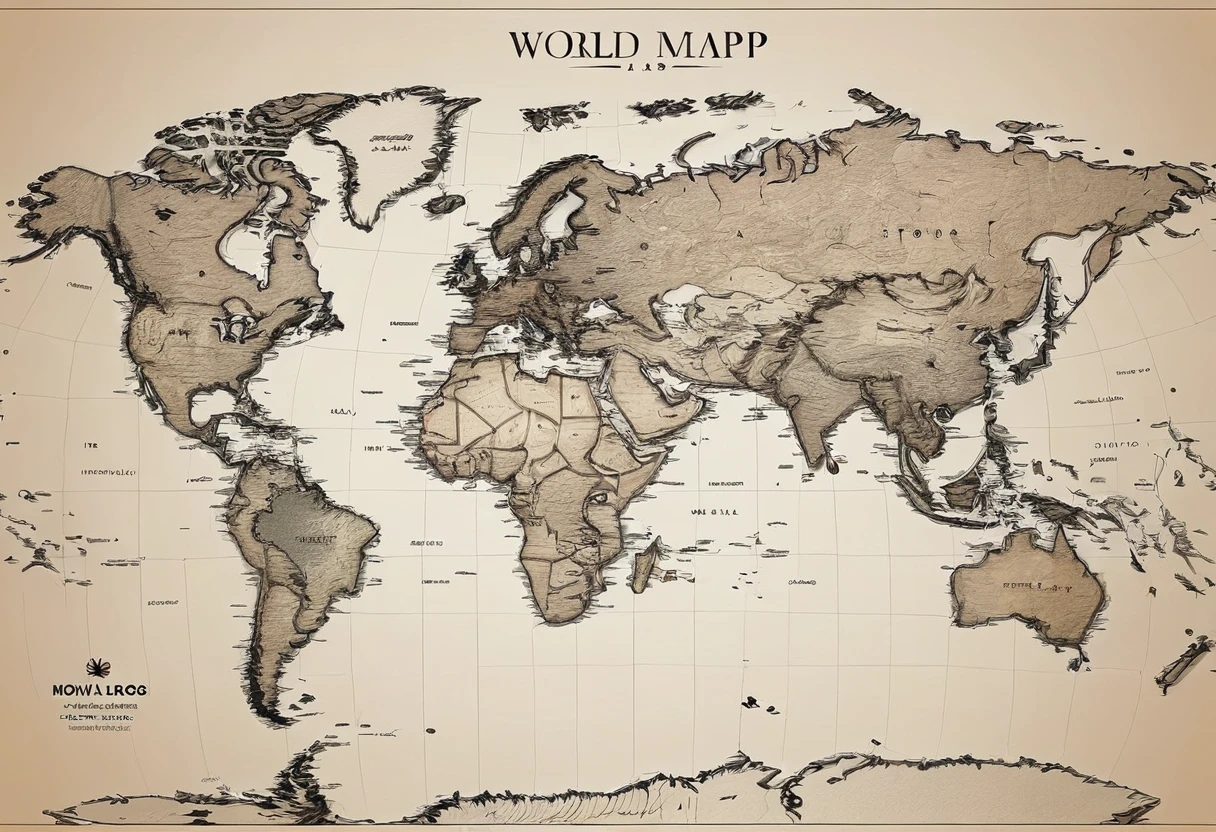 Simple world map,The world map is modern
