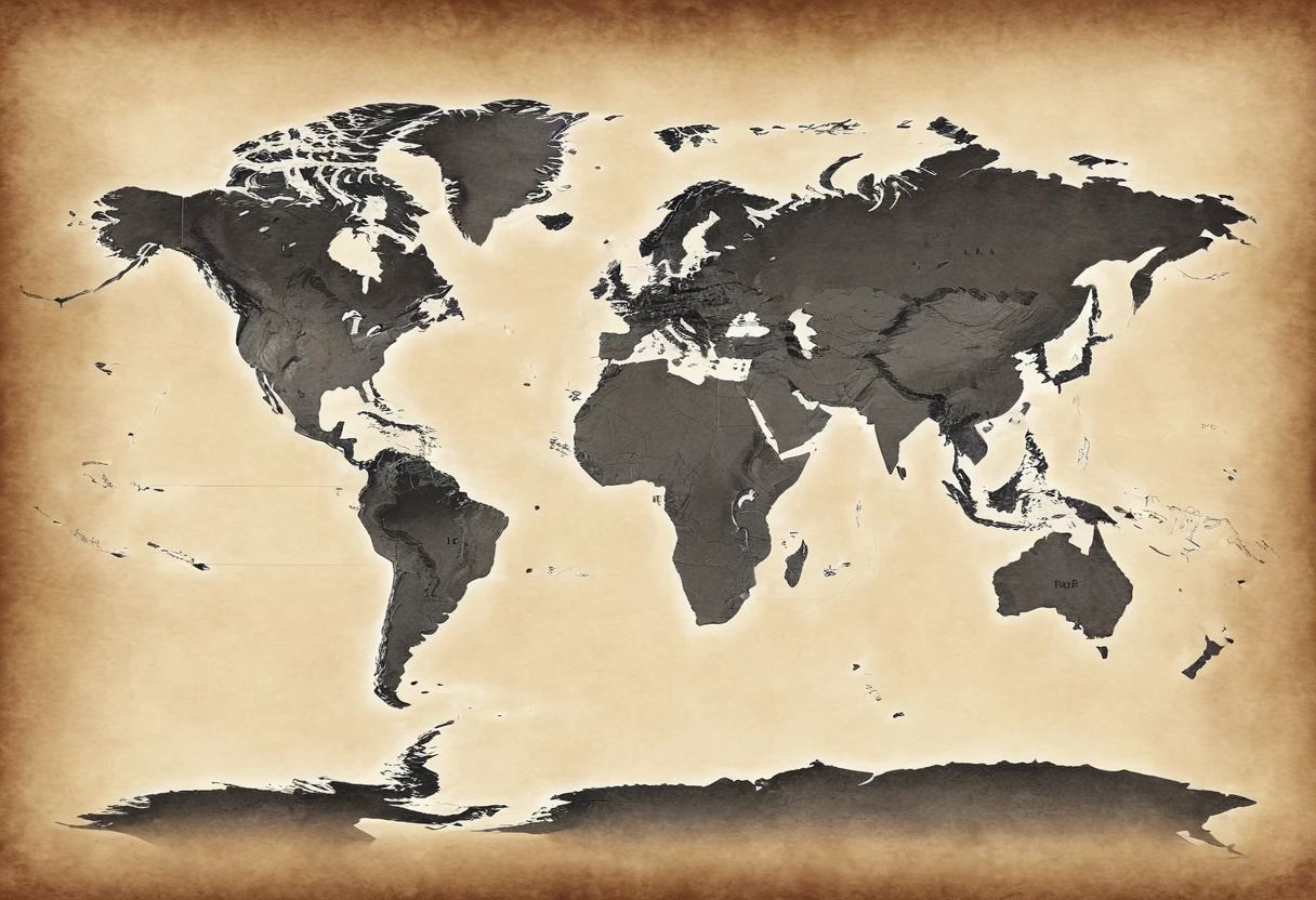 Simple world map,The world map is modern
