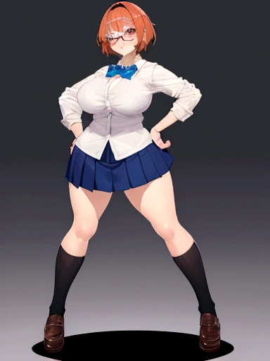 sexy pose there is a woman in a Short skirt and a shirt posing, high socks, a Surreal , Surreal , real high school girl, photorealistic rendering of anime girl, Realistic whole body, sakimichan hdri, figura completa Surrealista, photorealistic perfect body, pose casual, seductive anime girl, soft anime cg art, from girls frontline anime girl perfect body in a very Short skirt and a bow tie posing, a Surreal , real high school girl, Surreal , short full length portrait!, anime full body illustration, April rendering, The tenacity of the blue reflection, wearing a skirt, wearing a skirt, cute 3d anime girl rendering, full body illustration, Hugeなchest, super Short skirt, a shy girl, wearing glasses, dark orange hair, panties, mini skirt, Short skirt, very Short skirt, split button, Thick, Masterpiece of sexy pose,of the highest quality,best illustrations,Very detailed,1 girl,alone,,attractive,blush, Huge chest,short hair, dark orange hair, Big, not so fat body, normal body,((Huge_chest))),