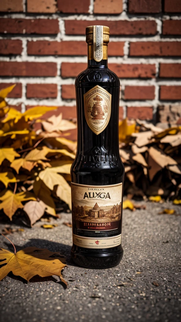 there is a bottle of rum sitting on the ground with autumn leaves around it, in front of a brick wall, schnapps, detailed image, shot from far away, agfa isopan iso 2 5, detailed product photo, close-up product photo, by Alexander Fedosav, hyper realistic rum bottle, bottle of vodka, exposure 1/200, full image
2
there is a bottle of alcohol sitting on the ground in front of a brick wall, a portrait by Alexander Fedosav, pexels, realism, schnapps, detailed image, shot from far away, agfa isopan iso 2 5, detailed product photo, close-up product photo,