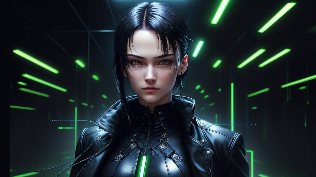 matrix style, matrix glowing cascading code, soft light, dark background