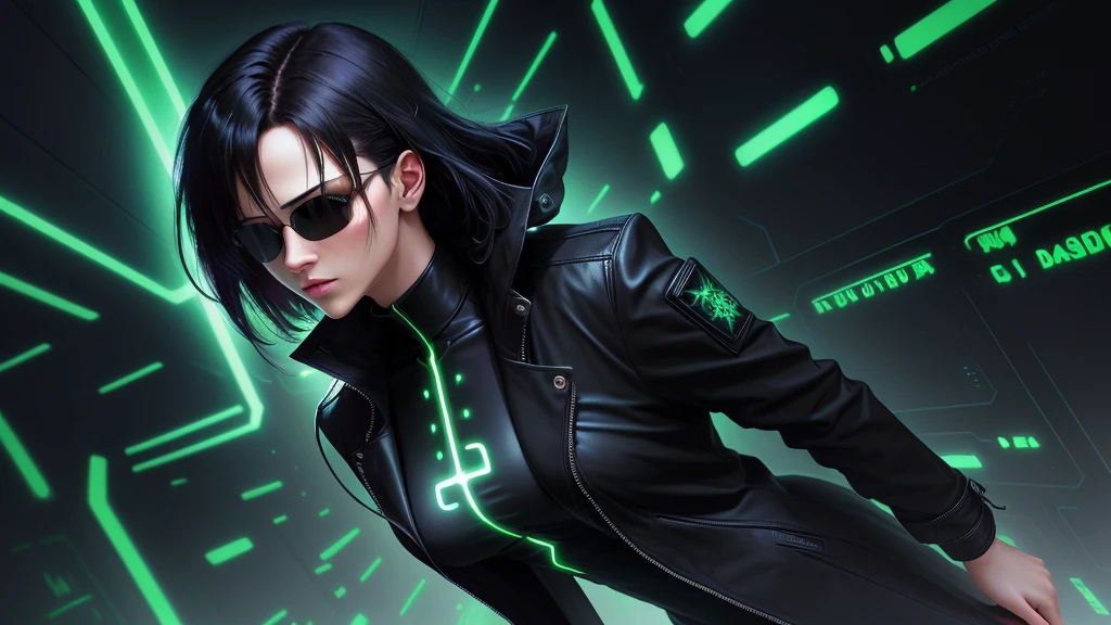 matrix style, matrix glowing cascading code, soft light, dark background