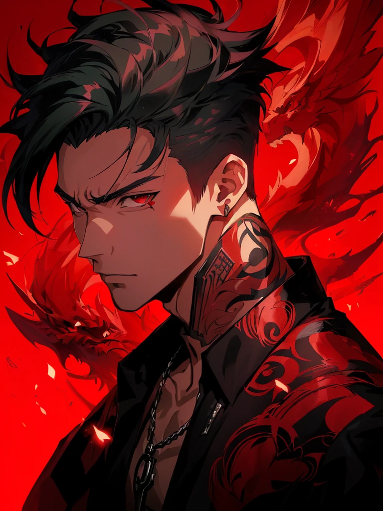 anime - style image of a man with a red background, handsome guy in demon slayer art, badass anime 8 k, handsome japanese demon boy, key anime art, trigger anime artstyle, detailed digital anime art, anime art wallpaper 8 k, demon slayer rui fanart, demon boy, anime style 4 k, anime art wallpaper 4 k, anime art wallpaper 4k