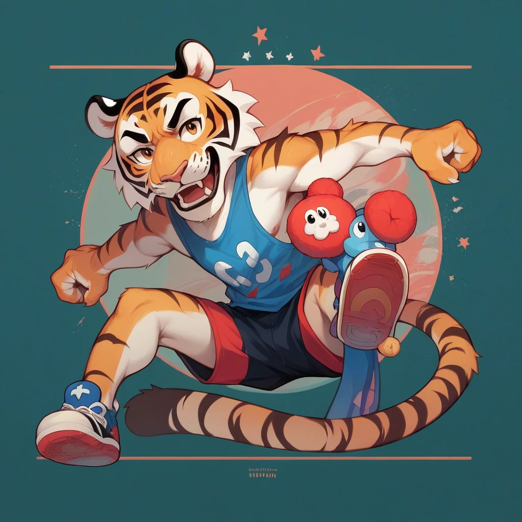 3D model super realistic tiger mascot for a sports betting group logo. The design should capture the tiger&#39;s ferocity and determination, with precise details in the hair, piercing eyes and intense expression.