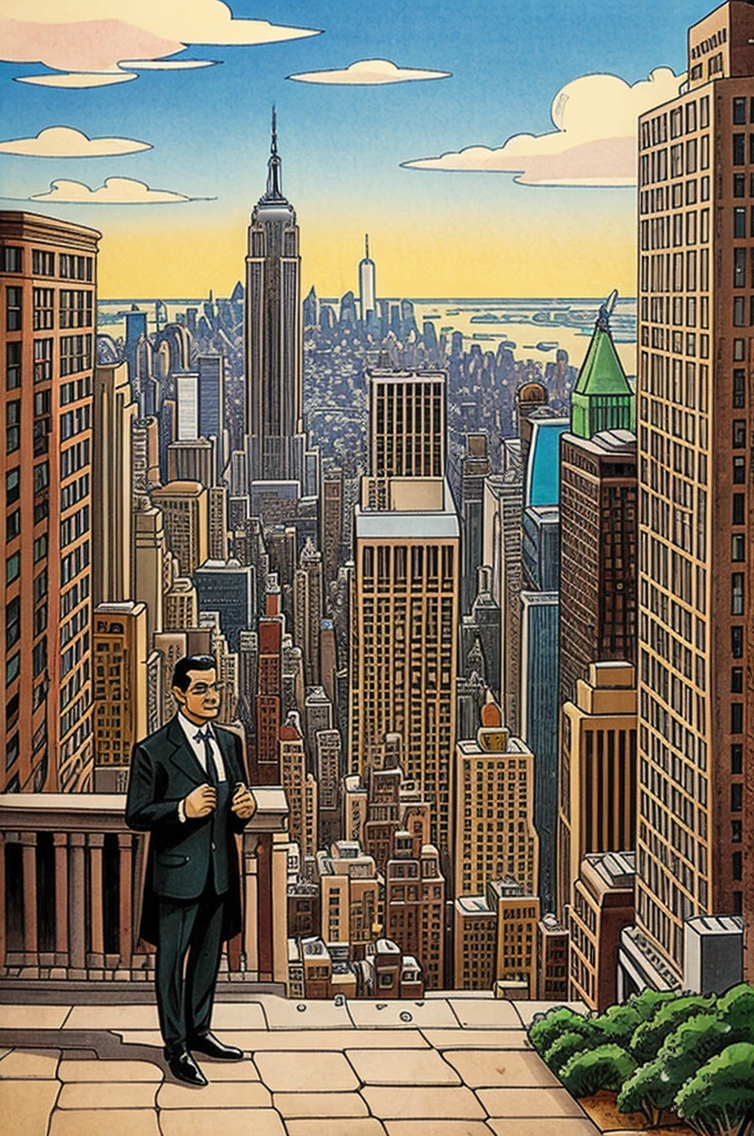Jose rixal visiting new york, cartoon