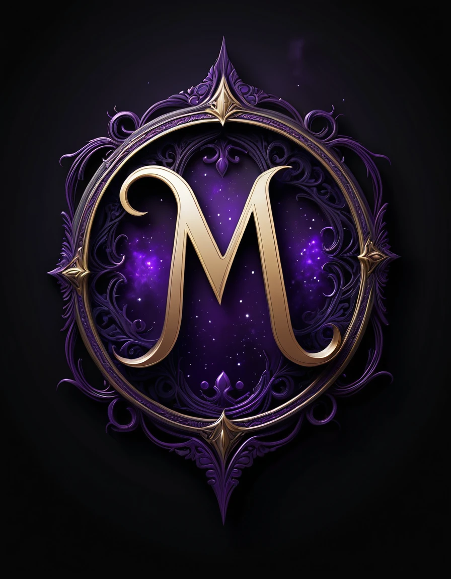create a logo that label (MISTERI MALAM) with mystical, scary, unique letters. use black and purple. (use white background, 8K, mystic, realistic, imaginative, creative)