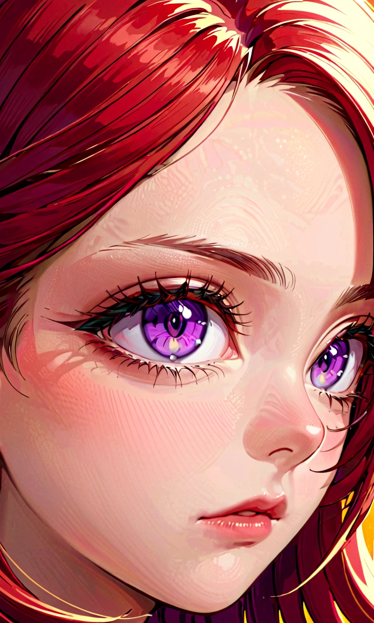 a anime girl with long hair and purple eyes, colorized photo by Rei Kamoi, trending on pixiv, remodernism, official art, ultra detailed, anime, beautiful detailed eyes, beautiful detailed lips, extremely detailed face, long eyelashes, portrait, digital painting, vibrant colors, warm lighting, cinematic composition, photorealistic, high quality, masterpiece, hyper detailed, 8k, best quality