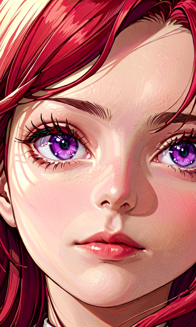 a anime girl with long hair and purple eyes, colorized photo by Rei Kamoi, trending on pixiv, remodernism, official art, ultra detailed, anime, beautiful detailed eyes, beautiful detailed lips, extremely detailed face, long eyelashes, portrait, digital painting, vibrant colors, warm lighting, cinematic composition, photorealistic, high quality, masterpiece, hyper detailed, 8k, best quality