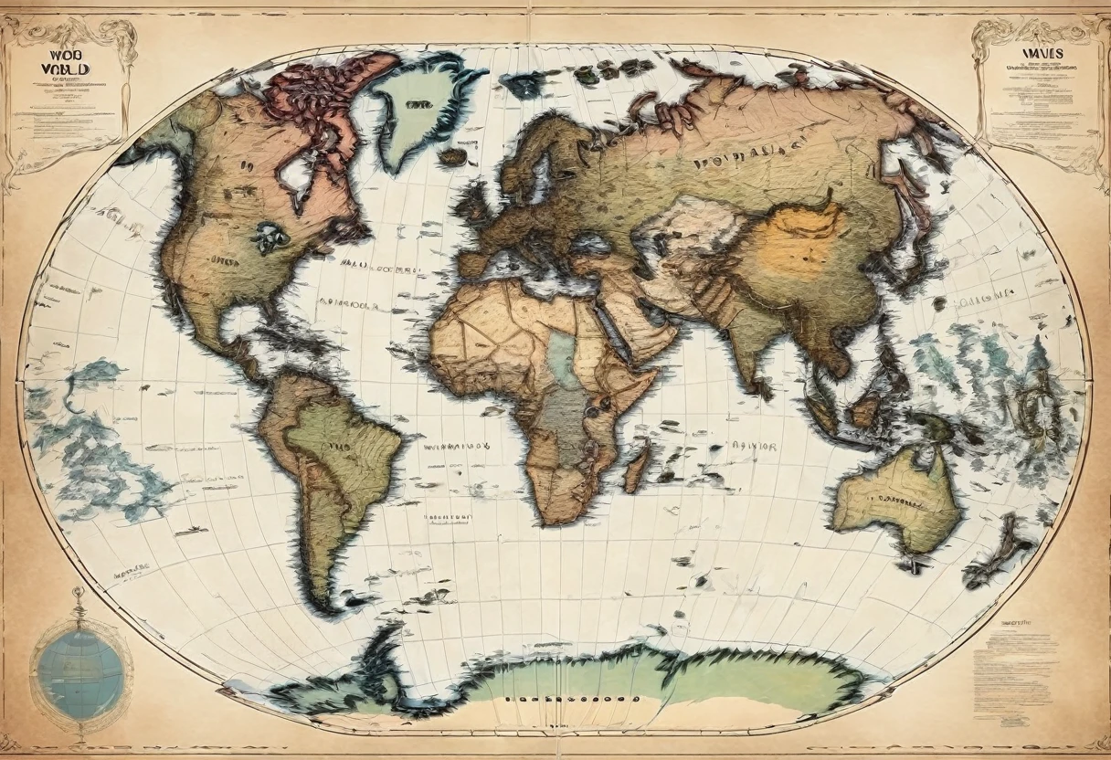Simple world map,World map in digital format