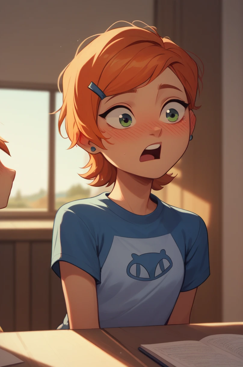 Fraction_9,Fraction_8_Direction_7_up, Gwendolyn_Tennyson,1 Girl,Solitary,indoors,Depth of Field, Shock , blush, on a date, beautiful, 
