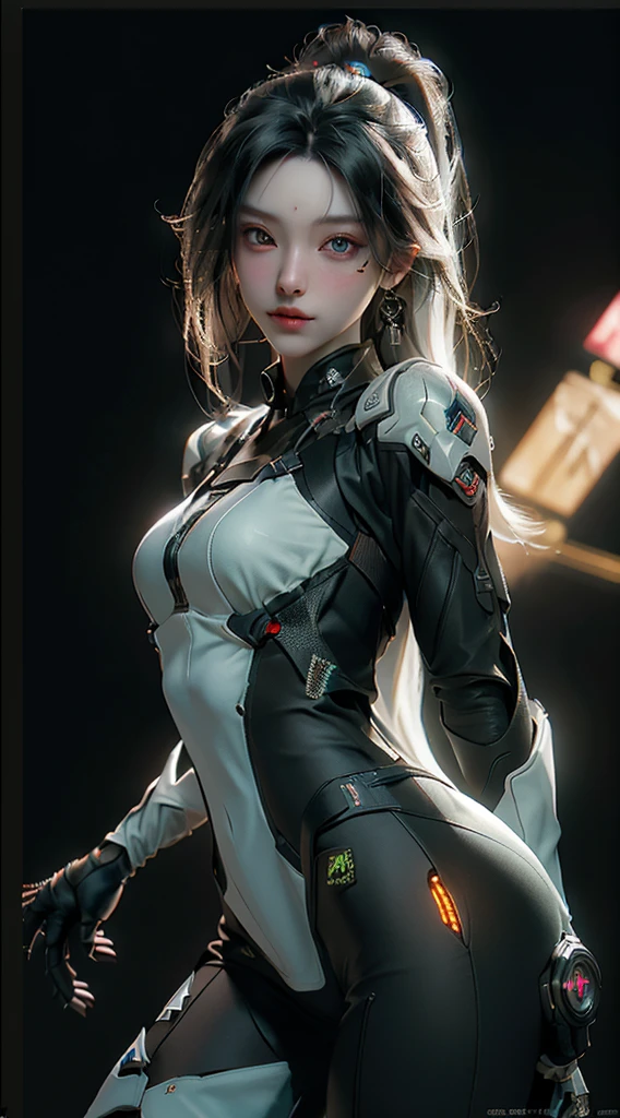 ((best quality)), ((masterpiece)), (detailed:1.4), 3d, Image of a beautiful cyberpunk woman,Human Development Report (High Dynamic Range),Ray Tracing,nvidia RTX,Super Resolution,Unreal 5,Subsurface scattering,PBR Textures,Post-Processing,Anisotropic filtering,Depth of Field,Maximum clarity and sharpness,Multi-layered textures,Albedo and Specular Maps,Surface Shading,Accurate simulation of the interaction between light and material,Perfect proportion,Octane Rendering,Two-color lighting,Large aperture,Low ISO,White Balance,Rule of Thirds,8K Native,