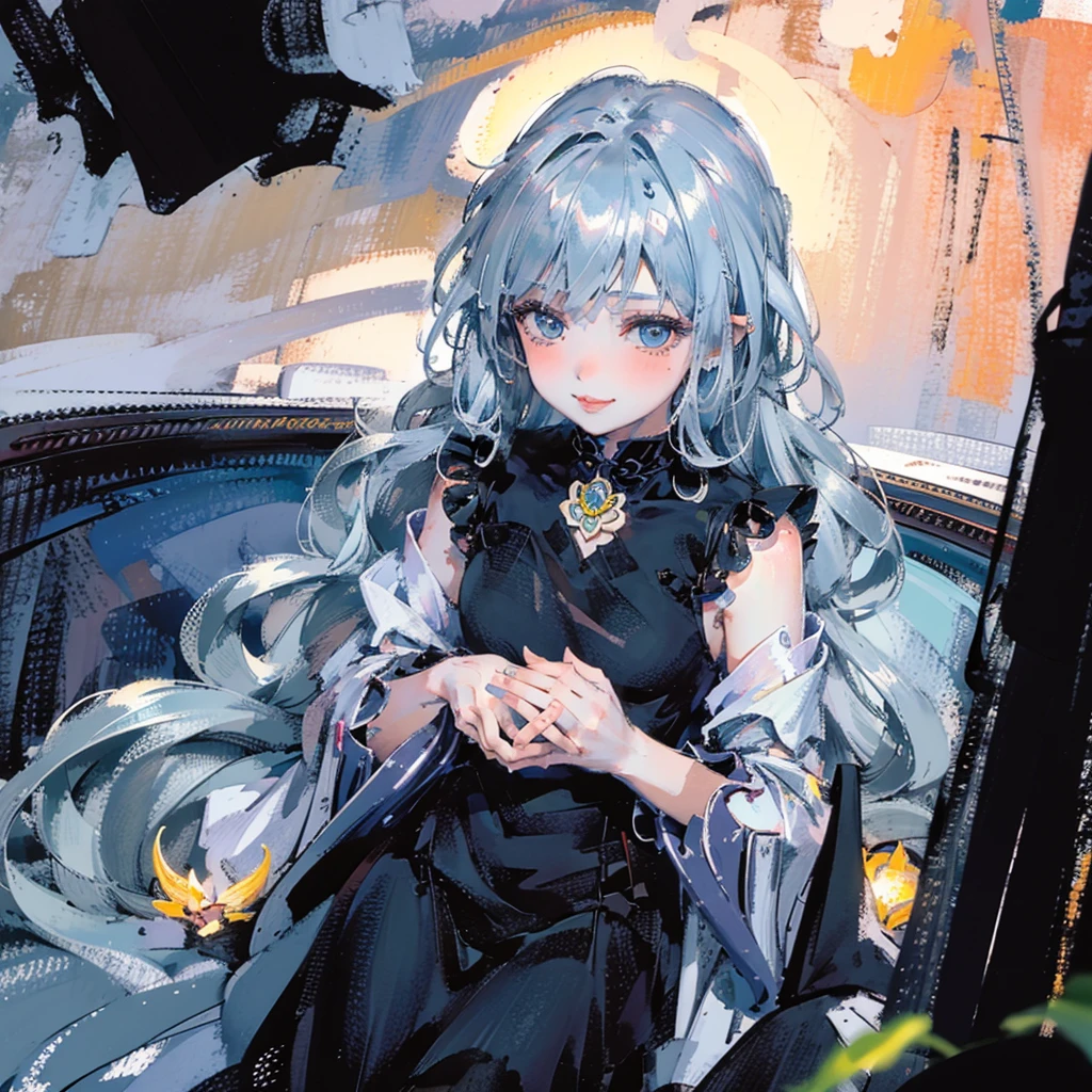 masterpiece, best quality, extremely detailed, (illustration, official art:1.1), 1 girl ,(((( light blue long hair)))),pale blue hair,loli, long hair ((blush)) , cute face, big eyes, masterpiece, best quality,(((((a very delicate and beautiful girl))))),Amazing,beautiful detailed eyes,blunt bangs((((little delicate girl)))),tareme(true beautiful:1.2), sense of depth,dynamic angle,,,, affectionate smile, (true beautiful:1.2),,(tiny 1girl model:1.2),)(flat chest)、At night, Only moonlight illuminates, Crooked Moon, Mountains in the distance, Beautiful big lotus flower nearby, Big red lotus flower, Running water next to it, froggy, Summer full of joy, Curved moon in the sky mixed with stars, amazing wallpapers, rainy evening, Night in the rain, Beautiful and beautiful, movie, high detailing ((Heavy rain))), 8K