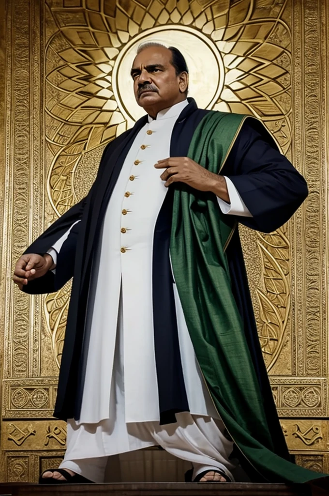 Quaid e azan in kamehameha pose