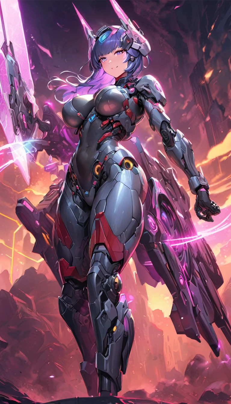 best quality,4k,8k,highres,masterpiece:1.2),ultra-detailed, extremely detailed eyes, extremely detailed body, (large masterpiece digital art), (detailed manga illustration), (detailed line art), ((perfect anatomy)), high quality, expressive eyes, full body, tall girl, detailed face, beautiful face, perfect face, breasts, cleavage, gloves, A photograph of mid-twenties Japanese female android made of shiny white and silver translucent glass and plastic, geisha makeup and hairstyle, silver metal internal body mechanisms, dynamic pose, flowing organic construction, glowing golden circuitry, colorful neon trim, glowing circuitry, neon trim, depth of field focus f/2.8, art by H.R. Giger, Greg Rutowski, bodysuit, thick thighs, toned, emblem, cinematic lighting, dynamic lighting, 4k resolution, dynamic pose, weapon, energy weapon, cover, mecha musume, fortified suit, mechanical parts, headgear, robot joints, bodysuit, deva battle suit, gloves, Atey Ghailan, Jeremy Mann, Greg Manchess, Antonio Moro, trend in ArtStation, trend in CGSociety, Intricate, High Detail, Sharp focus, dramatic and photorealistic painting art by Midjourney and Greg Rutkowski, Jeff Bridges, ((cartoon style)), Marvel Cinematic Universe style,