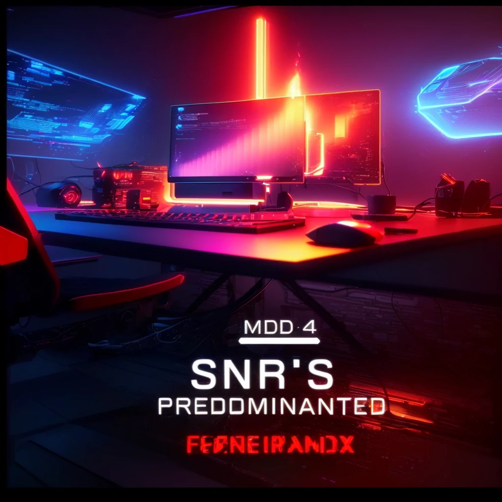 a close-up of a computer monitor on a table with a neon background, shadow of mood, redshift vibrations, smooth background, synthetic wave background, smooth in _ o fundo, soft noise 4k, 🔥 😎 🕹️ 👀 :2, beeple-style hybrid mix, Graphics mods, cinema4d render, cinema 4 d render