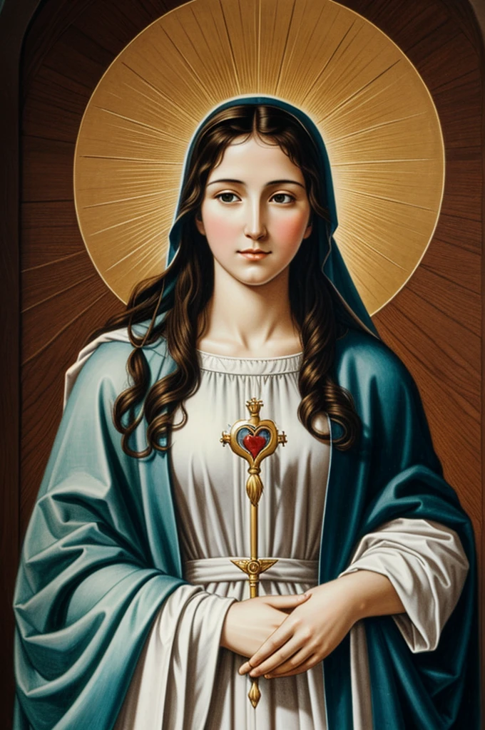 Drawing of the Immaculate Heart of Mary and the sacred heart 