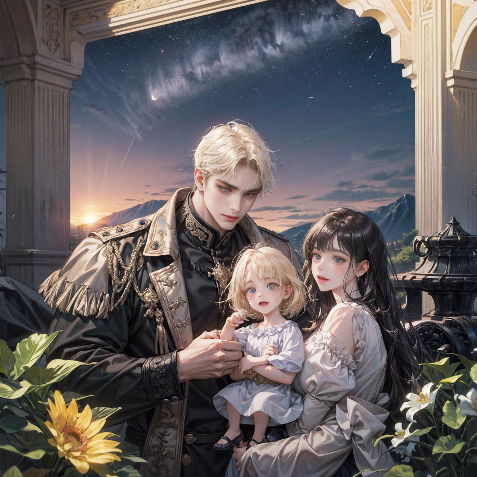 masterpiece, Highest quality, {Highest quality}, {{masterpiece}}, {High resolution}, Happy parent-child scene。The resurrected form of Emperor Constantine and the twins Crispus and Fausta.、Father and son landscape。「Pula, Croatia、Under the clear blue sky、A summer evening where a stylish modern mansion shines。As the bright sunlight envelopes the sea and the mansion、A young father in his 30s hugs his twin sons tightly and warmly on his way home from work。The father's face was filled with deep love and forgiveness.、I can see the look of relief on his face, having overcome his past mistakes.。The children have innocent, naive smiles、He buried his face in his father's shoulder and looked relieved.。Light and shadow gently intersect、A scene that creates a warm and moving atmosphere overall.。」Love。Love, forgiveness, healing and purification。Detailed and delicate。lyrical。Heartful。
Waiting to start