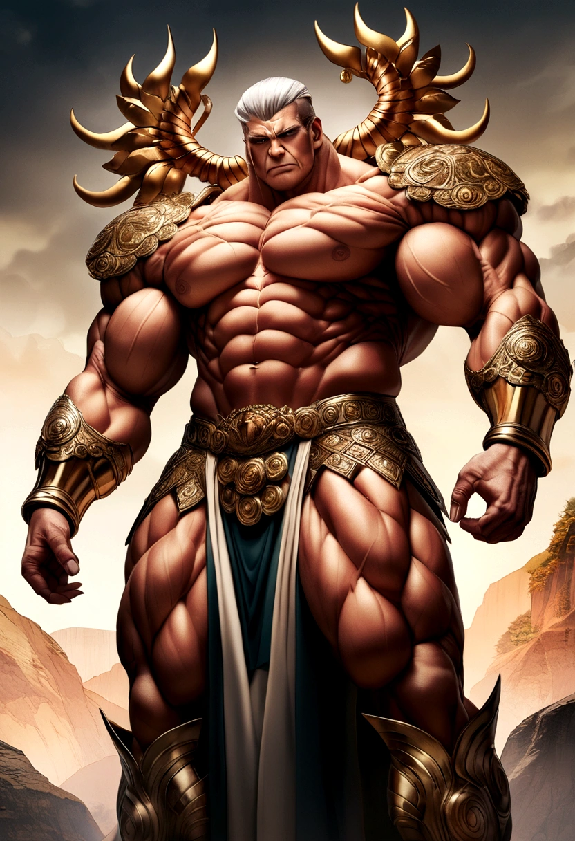 Create the photo of lord hanumana with great muscles and with the their gada