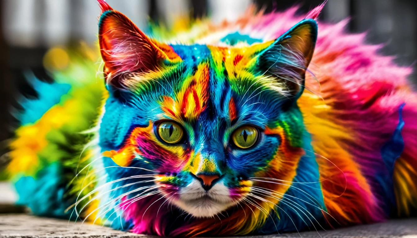 A COLORFUL CAT