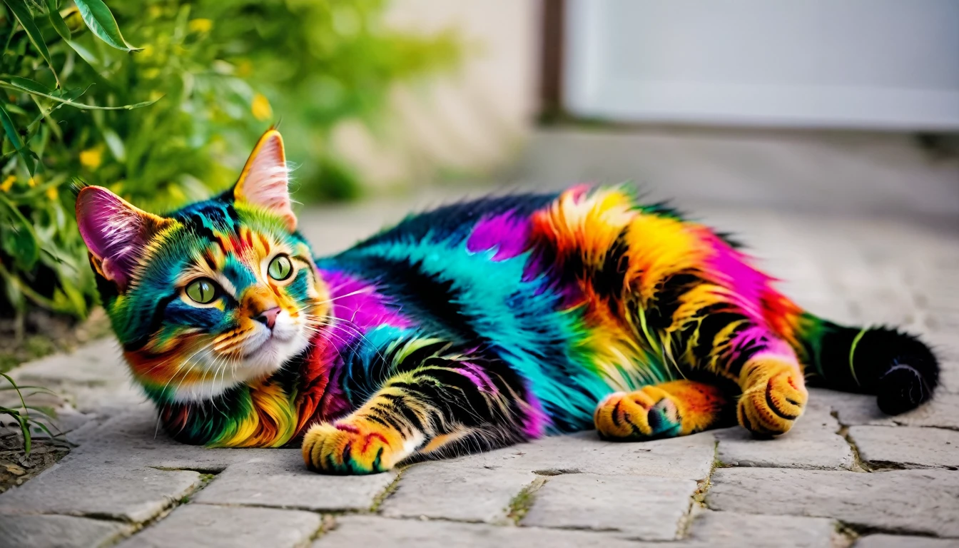 A COLORFUL CAT