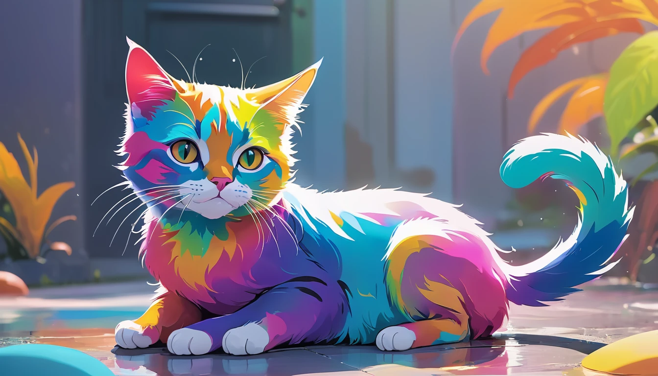 A COLORFUL CAT