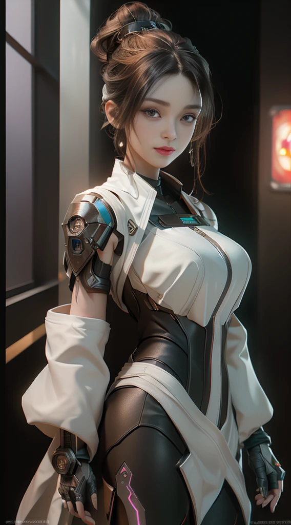 ((Best quality)), ((masterpiece)), (detailed:1.4), 3D, an image of a beautiful cyberpunk female,HDR (High Dynamic Range),Ray Tracing,NVIDIA RTX,Super-Resolution,Unreal 5,Subsurface scattering,PBR Texturing,Post-processing,Anisotropic Filtering,Depth-of-field,Maximum clarity and sharpness,Multi-layered textures,Albedo and Specular maps,Surface shading,Accurate simulation of light-material interaction,Perfect proportions,Octane Render,Two-tone lighting,Wide aperture,Low ISO,White balance,Rule of thirds,8K RAW,