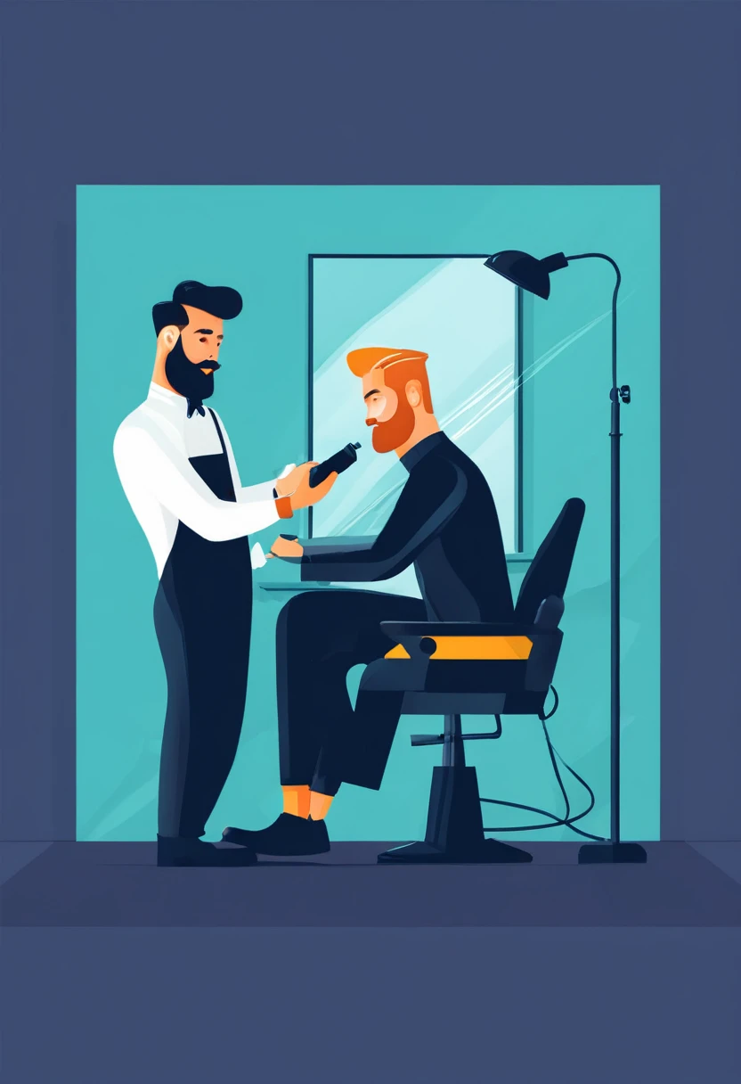 Barber work illustration flat design