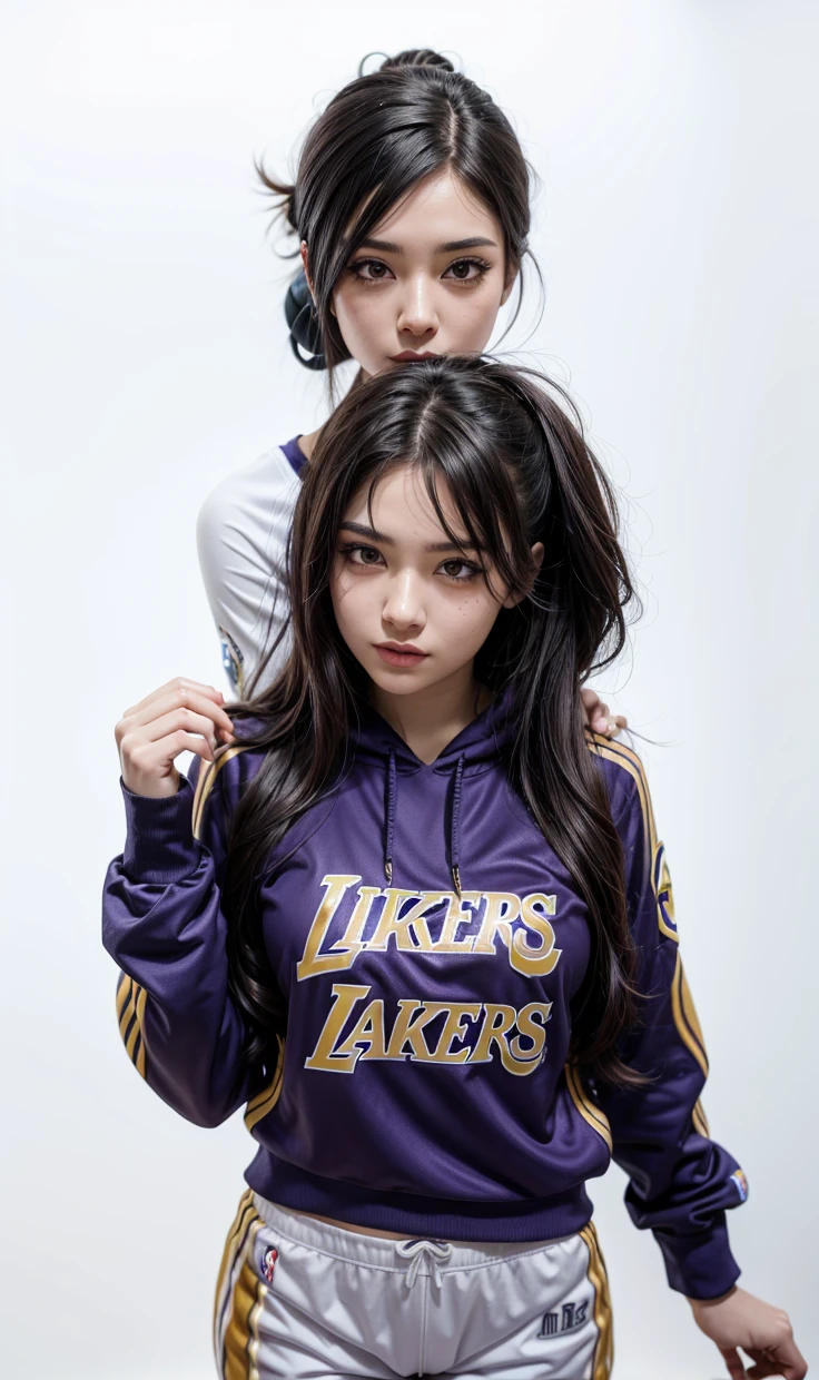 Samira from league of legends with the Lakers basketball team clothing