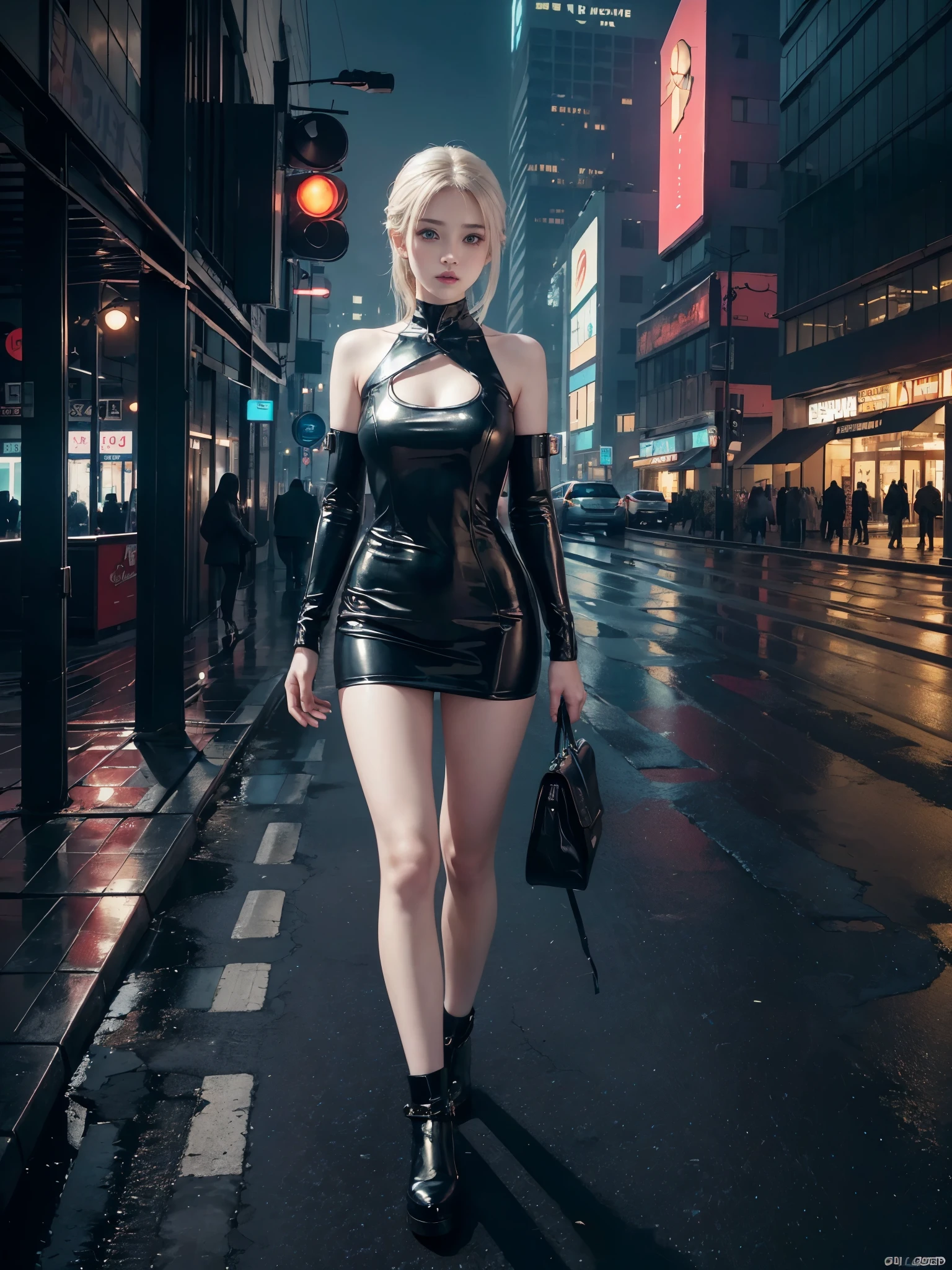 (1 girl:1.3)、full body lesbian，solo、__body parts__Realistic skin、pale skin、big、official art、unified 8k wallpaper、Super detailed、Beauty and aesthetic beauty、masterpiece、best quality、In the city of cyberpunk、dreamy atmosphere、calm palette、peaceful mood、pastel tones、Attractive，huge，city ruins，perfect，It&#39;s a perfect face，Perfect body, nude, I was creaming and put a finger in my, naked