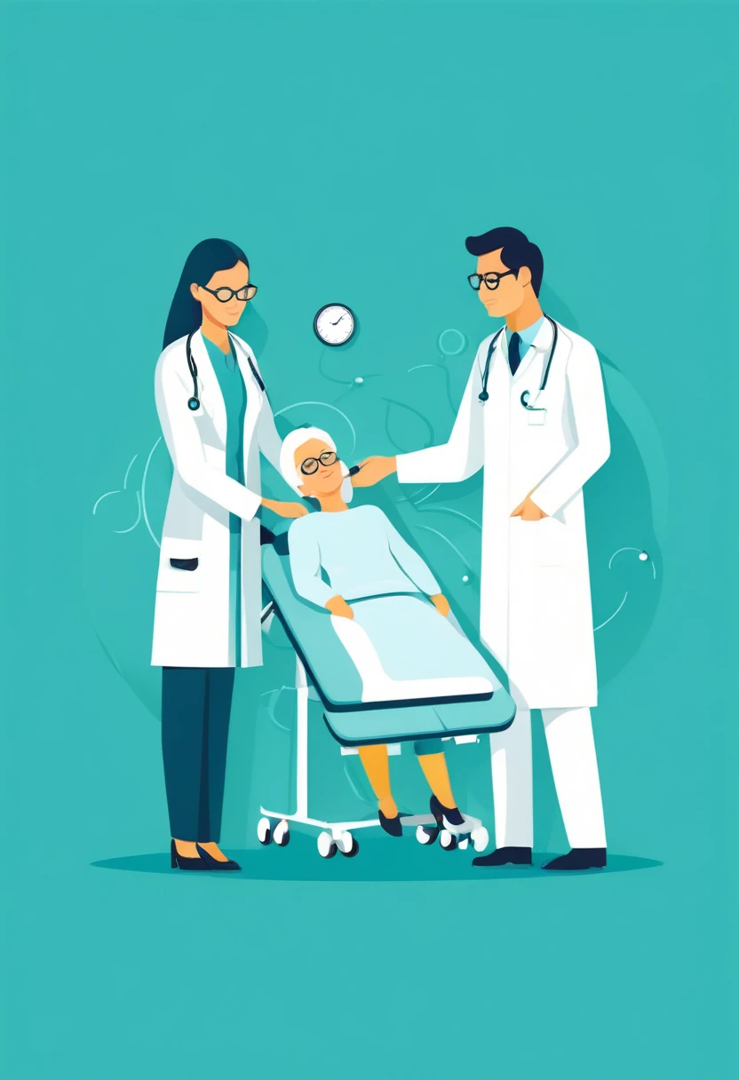 doctor checks patient illustration flat design
