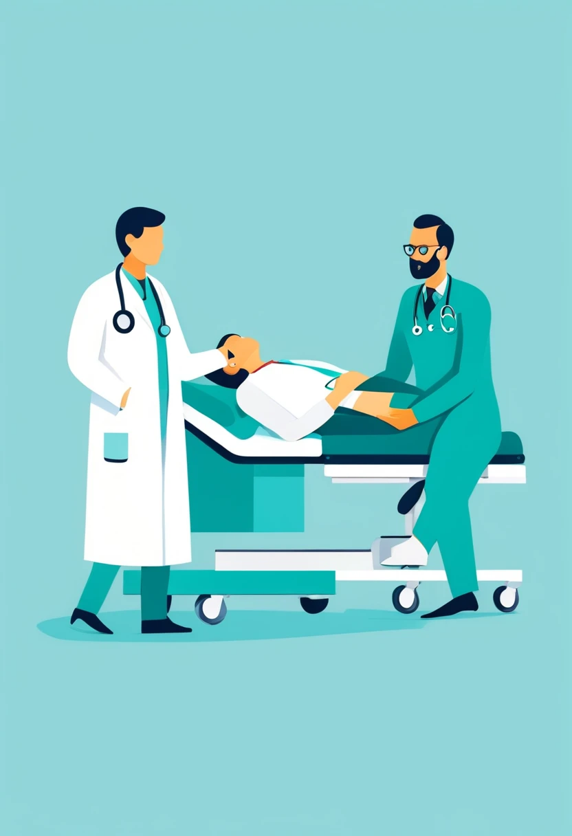doctor checks patient detail illustration flat design